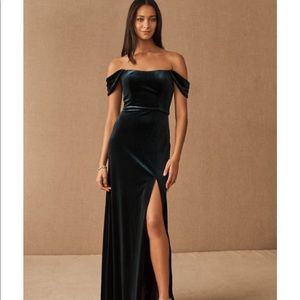 Jenny Yoo Issa velvet dress in Emerald size 11